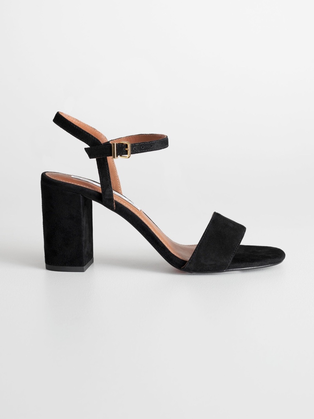 & Other Stories Classic Black Suede Block Heel Sandal - Women 40